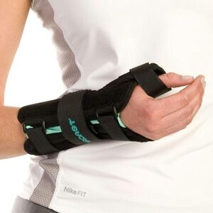 AIRCAST A2 Wrist Brace w Thumb Spica Black Teal Right Hand Support